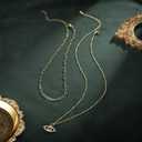 PPJew Layered Evil Eye Necklaces for Women 18K Gold Plated Dainty Chocker Necklace Delicate Jewelry Gift for Women GirlsGold/Silver