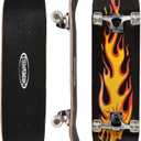 ChromeWheels 31 inch Skateboard Double Kick Skate Board Cruiser Longboard 8 Layer Maple Deck Skateboards for Kids and Beginners