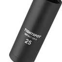 TIGHTSPOT 1/2 Inch Drive - 25 mm Deep Impact Socket with Anti-Rounding 6 Point Design, Heat-Treated CRV Steel, Metric