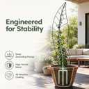 Oversize Leaf Metal Trellis, Tall Robust Plant Support Structure