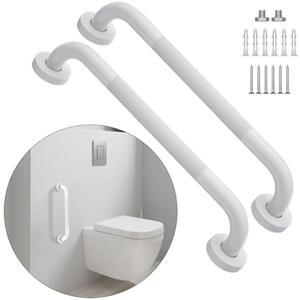 20 Inch Anti Slip Shower Grab Bar Oil Rubbed White 1.25" Diameter,Munzong 2 Pack Bathroom Grab Bar, Knurled Bathroom Balance Bar,Safety Hand Rail Support Handicap Elderly Senior Assist Bath Handle 20 Inch Anti Slip Shower Grab Bar Oil Rubbed White 1.25" Diameter,Munzong 2 Pack Bathroom Grab Bar, Knurled Bathroom Balance Bar,Safety Hand Rail Support Handicap Elderly Senior Assist Bath Handle
