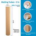 MagicWater Supply Mailing Tube - 2 in x 36 in - Kraft - 4 Pack - for Shipping and Storage of Posters, Arts, Crafts, and Documents