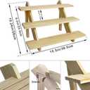 3 Tier Earring Display Stands For Selling, Retail Display Riser Earring, Ring Holder Stand, Removable Countertop Small Merchandise Display Stand, for Figures,Cupcake, Photo (Wood color)
