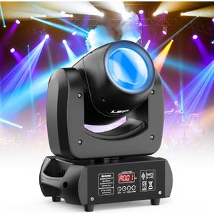 HOLDLAMP 120W Moving Head DJ Lights,18-Facet Prism Stage Lighting 8 Gobos and 8 Colors Spotlight with DMX and Sound Activated Modes for Wedding Parties Church Live Band Show Bar