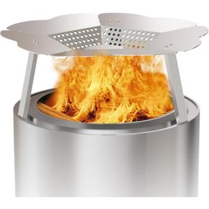 Heat Deflector for Solo Stove Bonfire 19.5", Portable 304 Stainless Steel Bonfire Heat Deflector, Fire Pit Heat Diffuser with Carrying Handle & Leg for Solo Stove Accessories Easy to Install (Silver)
