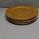 12 Pack Plastic Gold Charger Plates, 13 Inch Round Decorative Serving Dinner Charger Plate Bulk for Wedding, Catering, Parties, Restaurant, Home