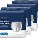 Amazon Basics Unisex Protective Underwear, Overnight Absorbency, Extra Large, 48 Count, (4 Packs of 12)