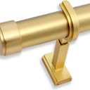 BlastHome Luxury 3.5 ft Custom Curtain Rod  1 1/4" Large Diameter  Premium Brackets & Endcaps  Nonadjustable Rods Connect for a Seamless Look  Brushed Gold Finish