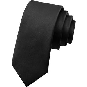 Adjustable Glossy Self Ties for Boys Kids, Solid Color Boys Tie for School Wedding Party Graduation Formal Banquet (Black)