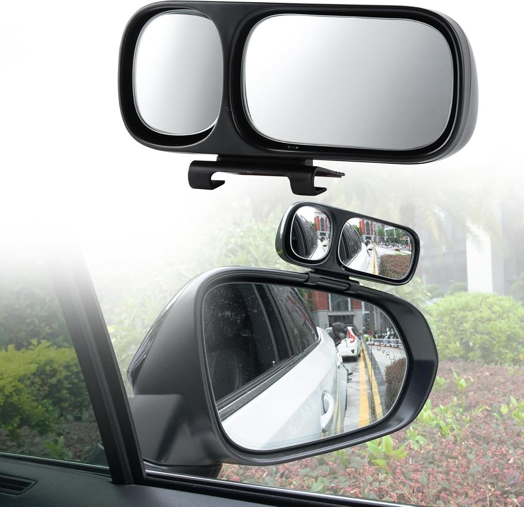 LivTee Blind Spot Mirror, Double Adjustable Mounted Blindspot Mirror HD Glass Wide Angle View, Side Rearview Mirror Universal, Right