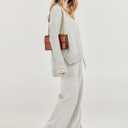 ANRABESS Women's 2 Piece Outfit Sweater Lounge Sets Long Sleeve Knit Pullover Wide Leg Pant Tracksuit Loungewear 2025 Fashion (Gray, M)