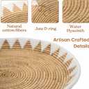 CHI AN HOME 22", 19", 15" Extra Large Hanging Woven Wall Baskets, Water Hyacinth Hanging Wicker Baskets for Wall Decor, Boho Wall Decor Rustic, Oversized Wall Art for Living Room, Bedroom Set of 3 (White)