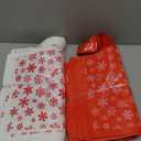 Zhanmai 200 Pcs Christmas Plastic Shopping Bags 10 x 13 mas Reusable Gift Bags with Red and White Snowflake Patterns for Christmas Party Supplies