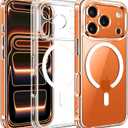 ivoler Magnetic Case for iPhone 17 Pro Max 6.9'' [Compatible with Magsafe] [15 FT Military Grade Protection] Magnetic Charger Case Bumper, Frosted Translucent Back for iPhone 17 Pro Max - Clear