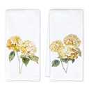 JFFTLL Hydrangea Gifts Kitchen Towels, Hydrangea Decor Dish Tea Towels for Kitchen, Cottagecore Watercolor Floral Hand Towels for Bathroom Decor, 16x24 Inch (Yellow）