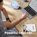 Gaiatop USB Desk Fan, 3 Speeds Strong Airflow, 5.5 Inch Portable 90 Rotate Quiet Cooling, Small Personal Table Fans for Bedroom Home Office Travel Blue