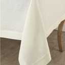 Solino Home Ivory Linen Tablecloth 60 x 120 Inch - 100% Pure Linen Table Cloth for Rectangle Tables - Fete, Machine Washable Tablecloth for Spring, Summer, Mothers Day