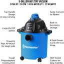 Vacmaster VJC507P 5-Gallon* 3 Peak HP** Wet/Dry Shop Vacuum, Blue, 5 gal