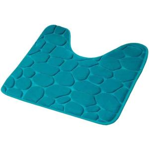Super Soft & Comfy Blue Color Memory Foam Contour Non Slip Bath Mat 0.6 in. D X 20 in. L X 20 in. W X 0.8 in. H Size, Machine Washable | All Season Pretty Peacock Shade Water Absorbent & Quick-Drying