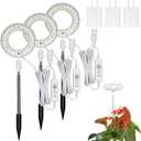 Plant Lights for Indoor Growing, Full Spectrum Grow Light with 48 LEDs, 5 Dimmable Levels Super Bright Halo Grow Lights, with Automatic Timer, Height Adjustable 7"-17", Pack of 3