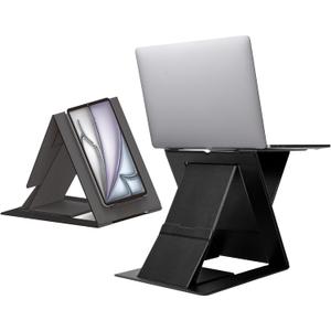 MOFT Folding Laptop Stand Lap Desk, Portable & Mini Computer Stand Laptop Desk for Travel and Home Office, Ergonomic Design with Adjustable Viewing Angles, Lightweight Computer Cooling Riser, Black