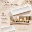 Sawysine 30" X 6.5" Wooden Dough Bowl Candle Tray, Vintage White, Rectangle