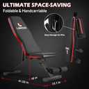LINODI Adjustable Weight Bench for Home GymFoldable Incline Decline Flat Workout Bench for Full Body Strength Training, Dumbbell Press & Ab Exercises