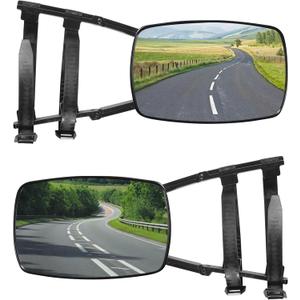 Tow Mirrors,Mirror Extenders for Towing,Universal Clamp-On 360 Degree Rotation Adjustable Trailer Mirrors for Towing,Applicable to the Rearview Mirror of Most Cars,Trucks,and Trailers