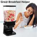 Cereal Dispenser Countertop with Lids, 5L Organization and Storage Containers for Kitchen and Pantry, Rice Dispenser for Food, Cereal, Beans, Nuts, Snack, Oatmeal, Dog Food, Bird Seed, Black, 3Pc