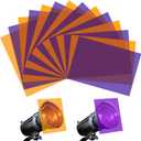 Halloween Light Gels, 14PCS Lighting Gels with Thin Protective Film on Both Sides, A4 Size Color Gels for Lighting, Thickened Light Filters Sheets for Led Light, or Outdoor Landscape