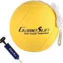 Tetherball and Rope,Full-Size Soft Touch, Portable Tetherballs with Soft Rope - Great Outdoor Game for Kids (Yellow)