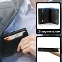 Wallet for Men, Works with Apple Find My, Wallet Tracker, Trifold Leather Card Wallet, Minimalist Front Pocket Wallet for Men, RFID Blocking, Multi Card Slots, Credit Card Holder, Classic Black