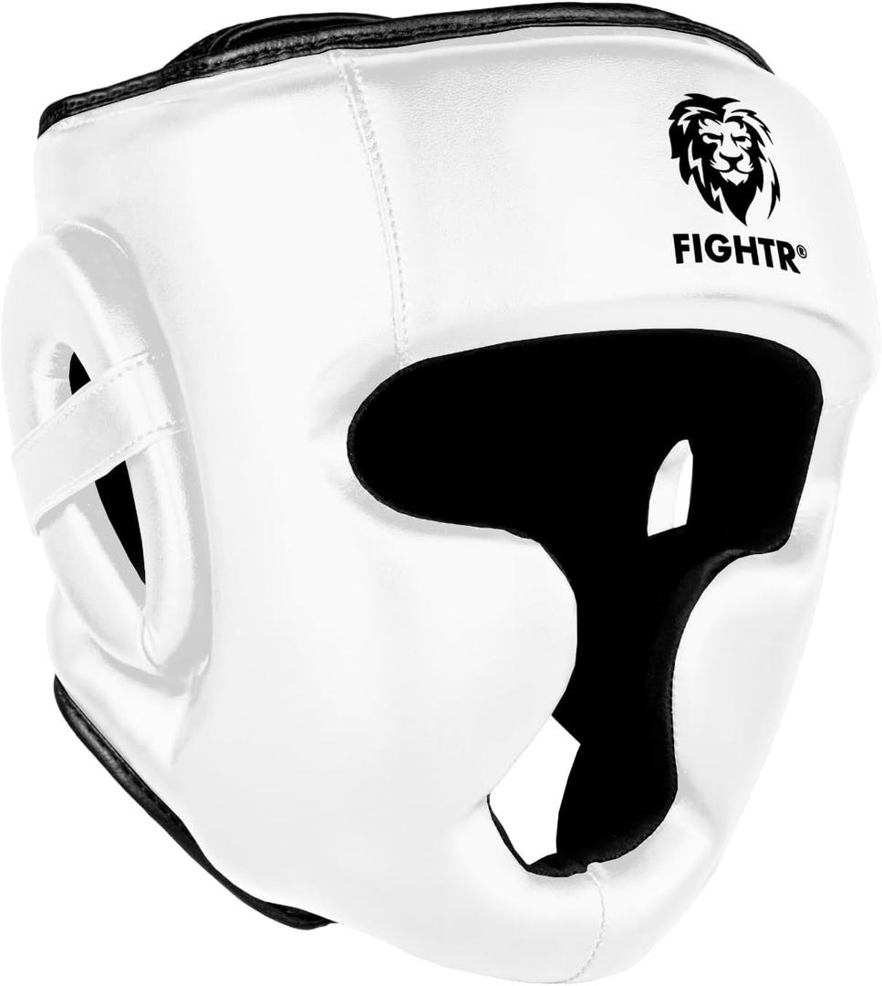 FIGHTR Boxing Headgear with Best fit | Boxing Helmet Guard for Sparring | Adjustable Size for MMA, Muay Thai, Kickboxing & Martial Arts (White)
