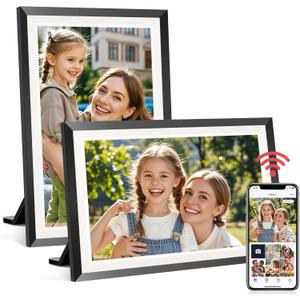 RCA 10.1" WiFi Digital Picture Frame, Electronic Photo Frames 32GB Storage, HD IPS Touch Screen WiFi Frame/Auto Rotate/Wall Mounted, Easy Setup in Uhale App to Share Photo/Video Anytime | (2 Pack) (Black&White-2Pack)