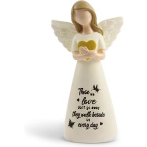 Sympathy Gifts for Loss of Loved One 6" Remembrance Angel Figurines Memorial Gift for Loss of Mom Grandmother Grief Gifts for Women(Beige)