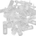 Sonew 30pcs Plastic Locking Shelf Pins, Locking Shelf Support Pegs with Clear Clips for 18 To 20mm Cabinet Shelf
