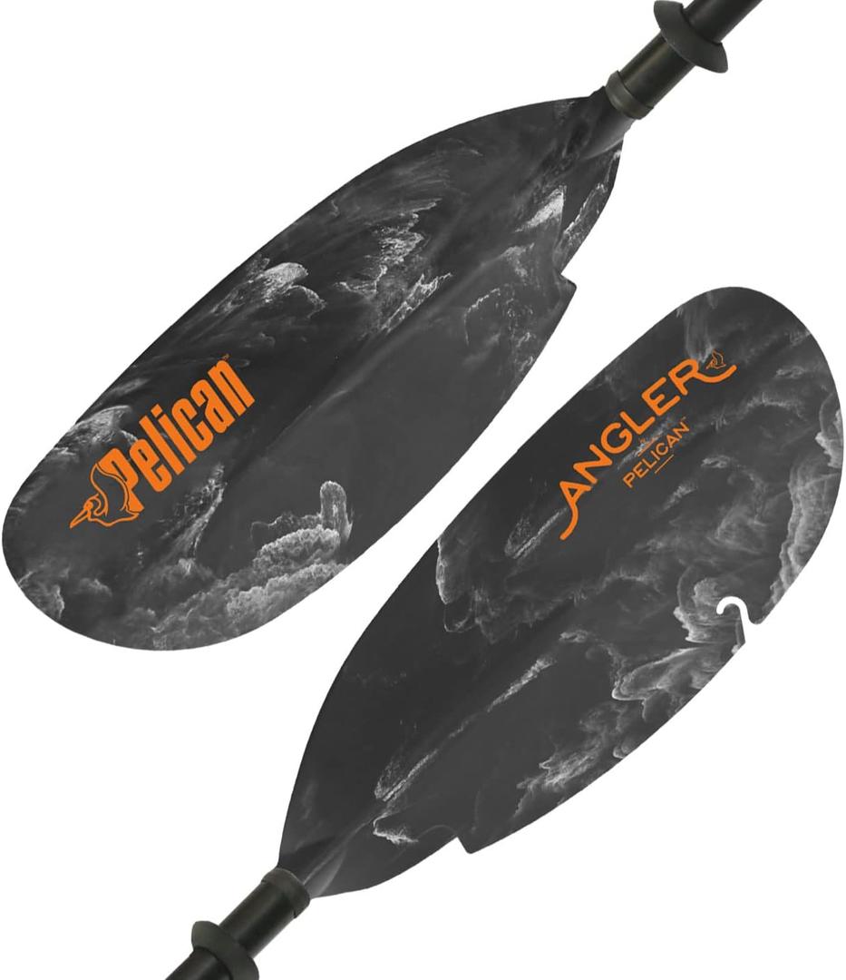 Pelican - Poseidon Angler Paddle - Aluminum Shaft with Reinforced Fiberglass Blades - Lightweight, Adjustable Kayaks Paddles - Perfect for Kayak Fishing (94.5 in - 240.03 cm, Black Marble)