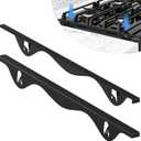 Stainless Steel Stove Gap Covers, 2 PCS Kitchen Stove Counter Gap Filler, Stove Guard Counter Gap Cover Length 25.4" Heat Resistant & Easy to Clean - Black