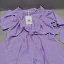 GRACE KARIN 2024 Women's Elegant V Neck Peplum Tops Tie Front Short Bell Sleeve Shirts Tops Blouse (Medium, Lilac)