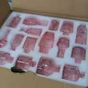 Glass Bud Vases Set of 32 - Pink Assorted Small Mini Glass Vases for Flowers, Crystal Vintage Vase Set, Bulk Centerpieces for Table Dcor, Wedding, Home and Events (Pink, 32 Pcs)