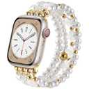 2 x KOREDA Beaded Bracelets Compatible for Apple Watch Band 38mm 40mm 41mm 42mm 44mm 45mm 46mm Women, Fashion Handmade Dressy iPhone Watch Bands Stretchy Strap for iWatch Series 11 10 9 8 7 6 5 4 3 2 1 SE