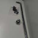 Swing Arm Curtain Rod, Black, 35.4'' Long, 1.1'' Diameter Pole, Rotate about 180 degrees, Detachable Ball Finial, 1 Piece