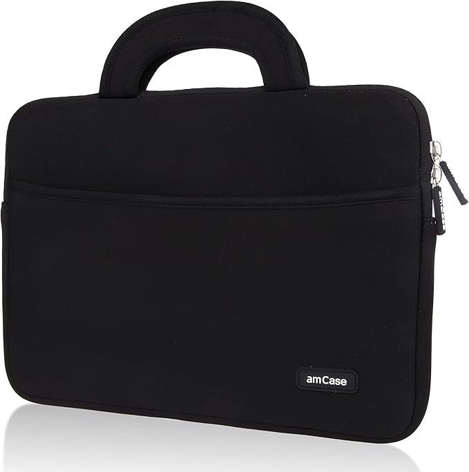 amCase Chromebook Case11.6 to 12 inch Neoprene Travel Sleeve with HandleBlack