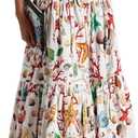 ksotutm 2 Piece Skirt Sets for Women Animal Printed Halter Top High Waist Maxi Skirt Women's Fashion Vacation Outfits (Large, White)