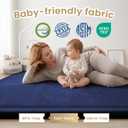 ACOMOPACK Baby Play Mat for Floor 1.3" Thick Memory Foam Play Mat 71"×79" Tummy Time Crawling with Non-slip Bottom for Living Room,Nursery,Soft Velvet Playpen Mats for Kids,Infants（Royal Blue）