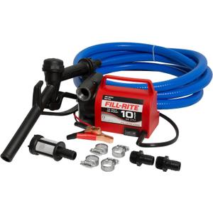 Fill-Rite FR1614 12V 10 GPM Portable Fuel Transfer Pump for Diesel and Antifreeze with Suction and Discharge Hoses