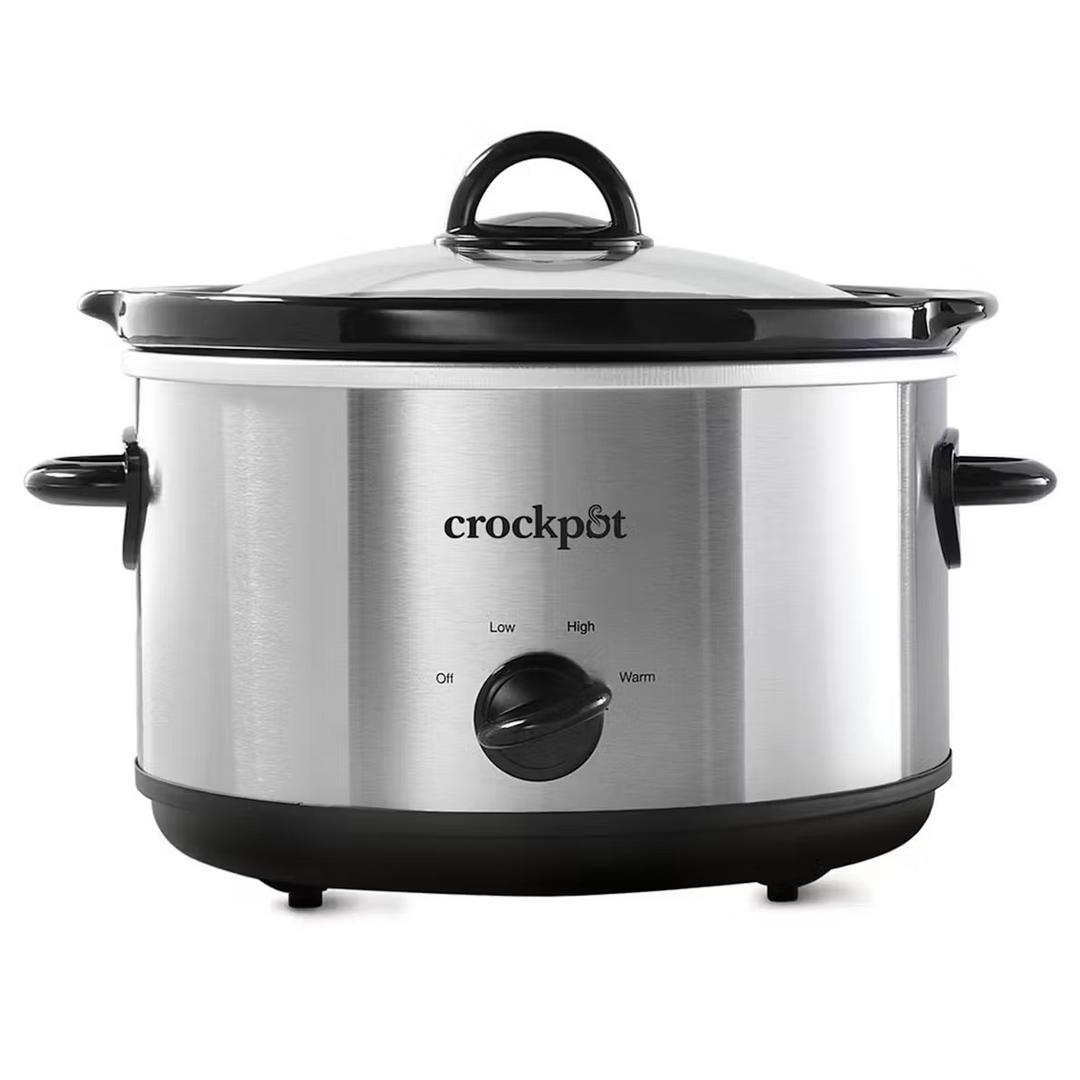 Crock-Pot 5 Quart Oval Manual Slow Cooker, Stainless Steel, Versatile Cookware for Large Families or Entertaining
