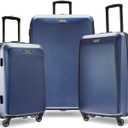 American Tourister Moonlight Hardside Expandable Luggage with Spinner Wheels, Navy, 3-Piece Set (21/24/28)