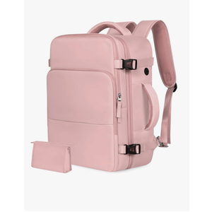 Travel Backpack for Women Men, TSA Friendly Carry-on Backpack Airline Approved, Personal Item Bag on Airplanes, Travel Essentials Must Haves, Pink