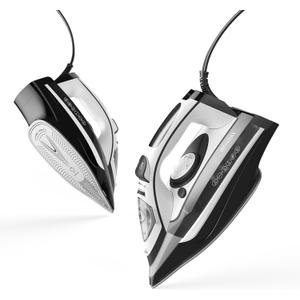 1700W Steam Iron for Clothes Rapid Heating, Stick Ceramic Soleplate, 3-Way Auto-Off, Burst of Steam, 14.07oz Water Tank Ironing Clothes for Home